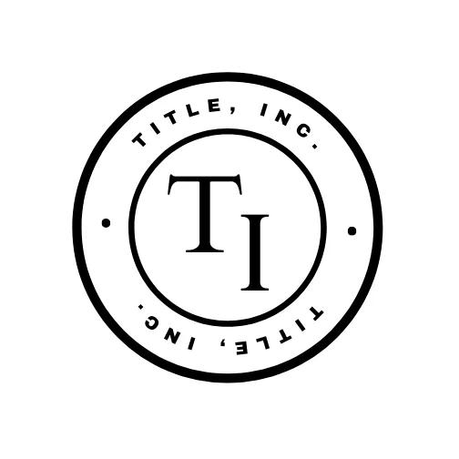 Title, Inc. circular seal logo with TI monogram